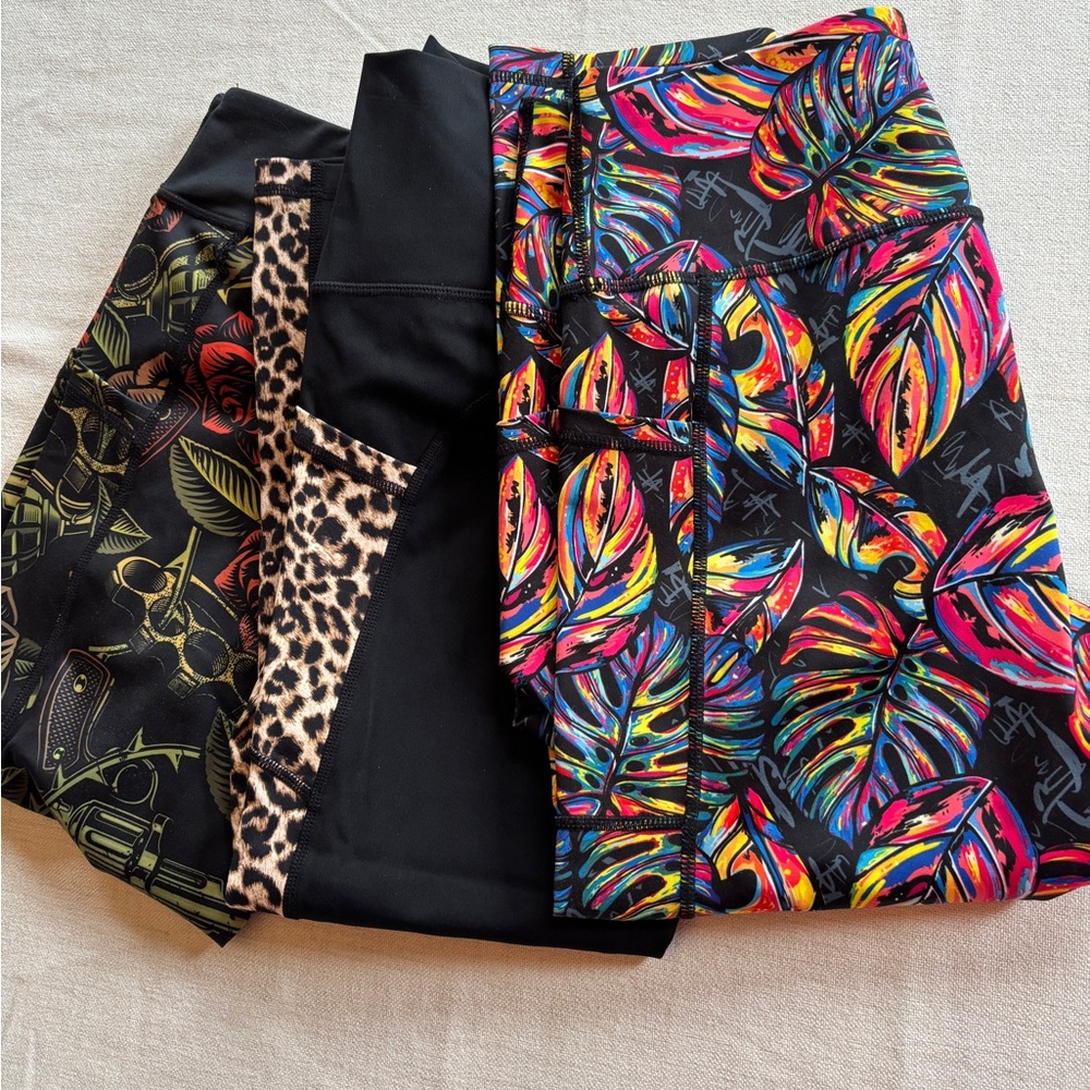 Constantly Varied 3 colorful leggings.